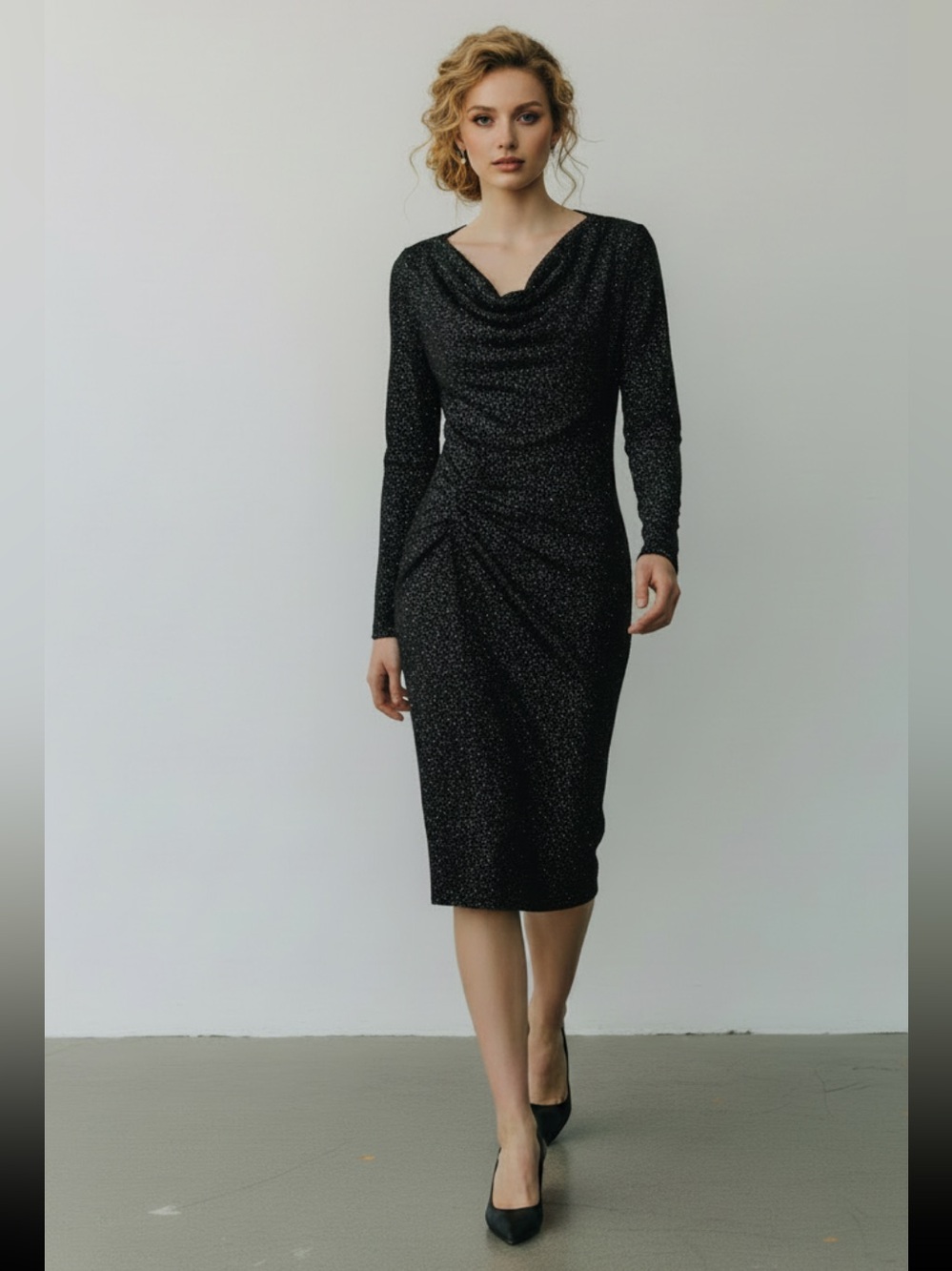 Cache' long sleeve dress bling NWT